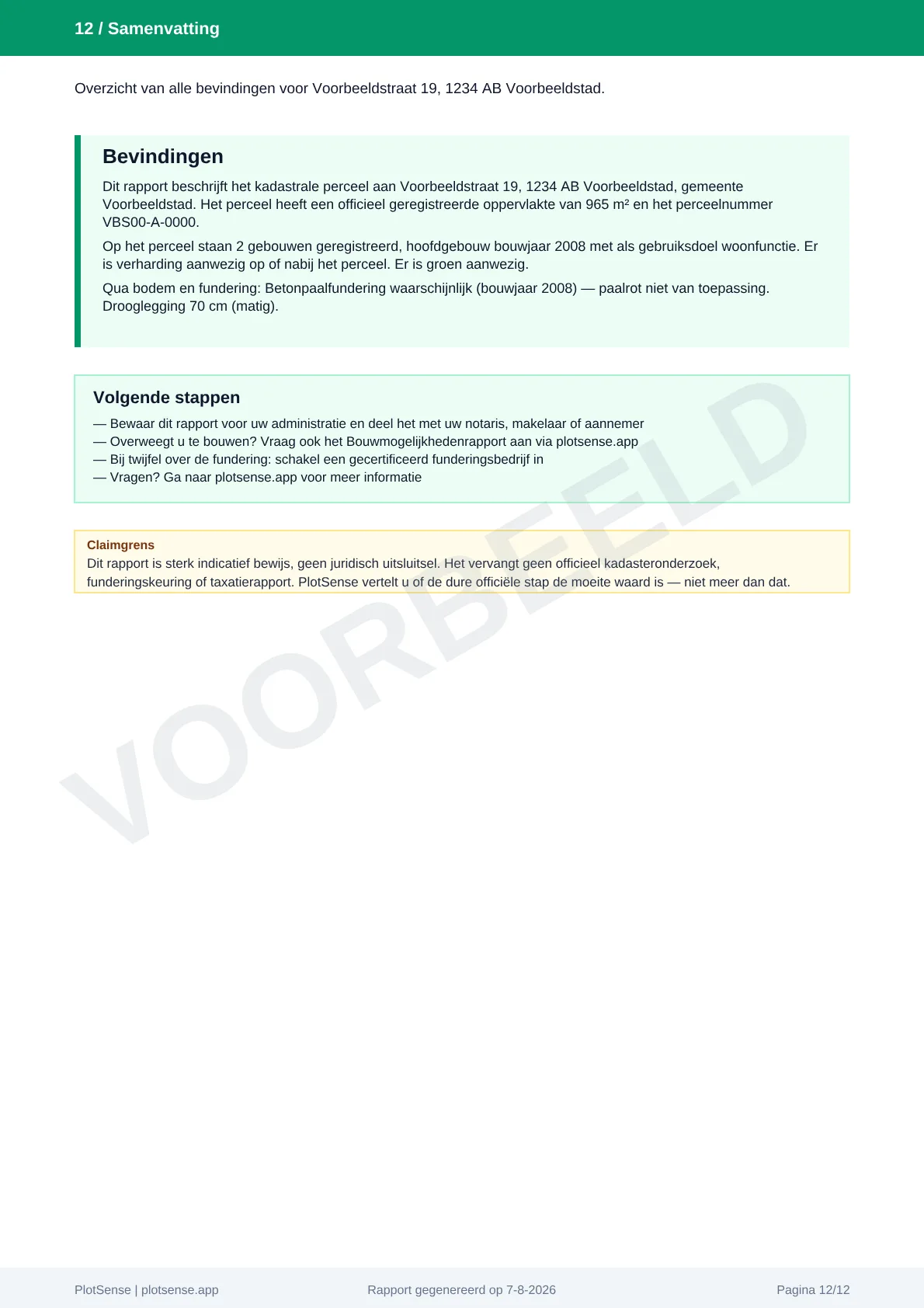 Samenvatting en vervolgstappen